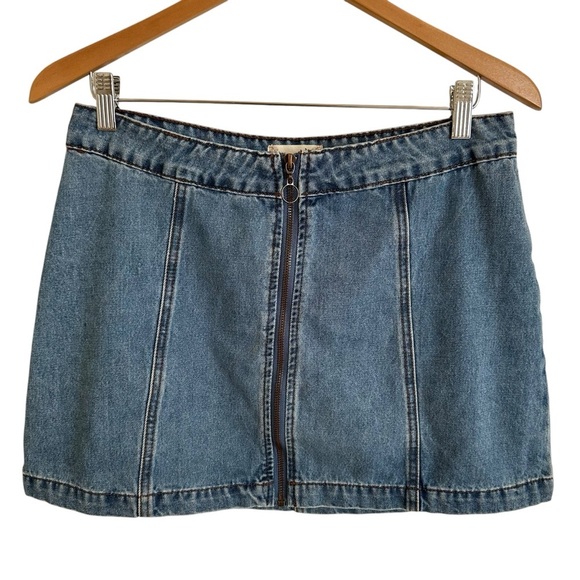 Altar’d State size Medium Blue Jean Zip Front Mini Skirt Western Summer - Picture 1 of 5